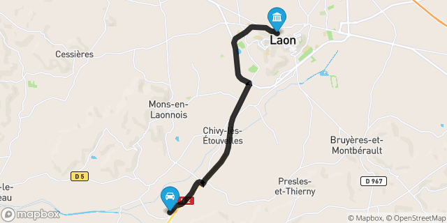 Itinéraire vers Laon