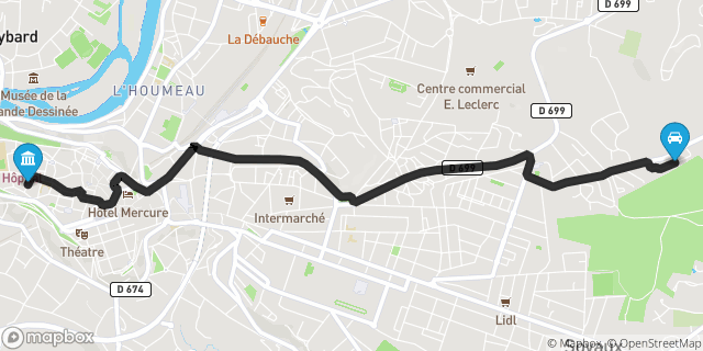Itinéraire vers Angoulême