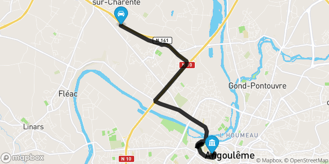 Itinéraire vers Angoulême