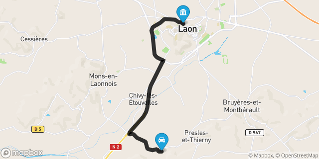 Itinéraire vers Laon