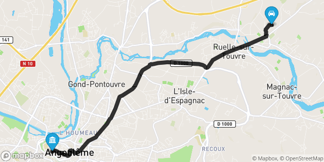 Itinéraire vers Angoulême