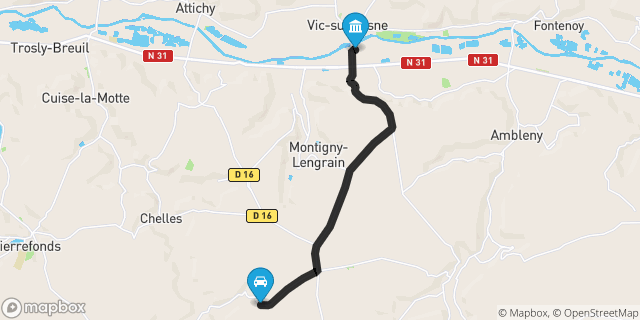 Itinéraire vers Vic-sur-Aisne