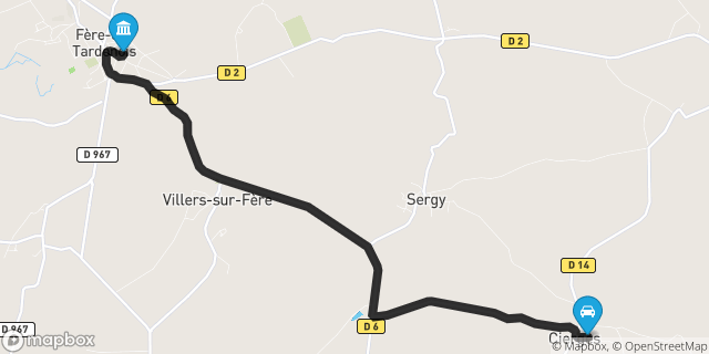 Itinéraire vers Fère-en-Tardenois