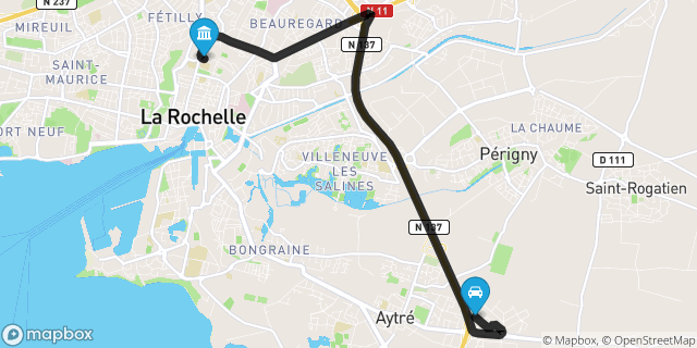 Itinéraire vers La Rochelle