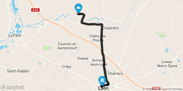 Itinéraire vers Laon