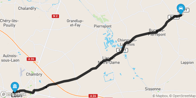 Itinéraire vers Laon