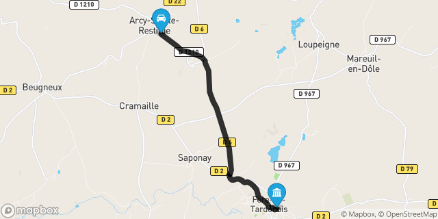Itinéraire vers Fère-en-Tardenois