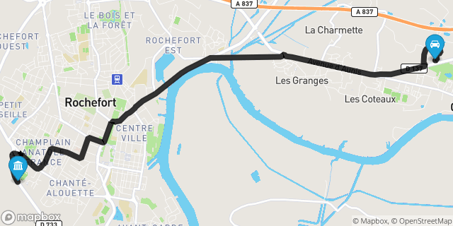 Itinéraire vers Rochefort