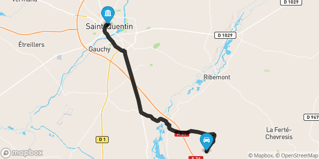 Itinéraire vers Saint-Quentin