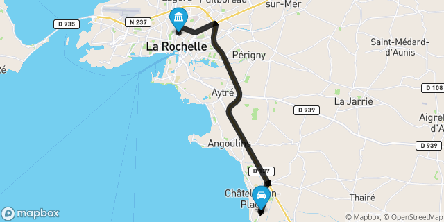 Itinéraire vers La Rochelle