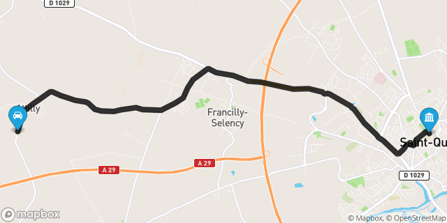 Itinéraire vers Saint-Quentin