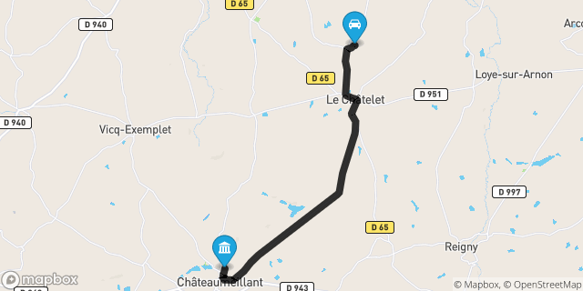 Itinéraire vers Châteaumeillant
