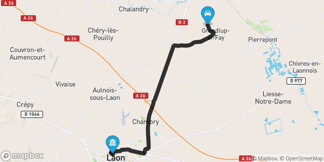 Itinéraire vers Laon