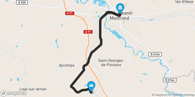 Itinéraire vers Saint-Amand-Montrond