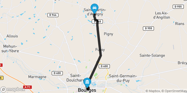 Itinéraire vers Bourges
