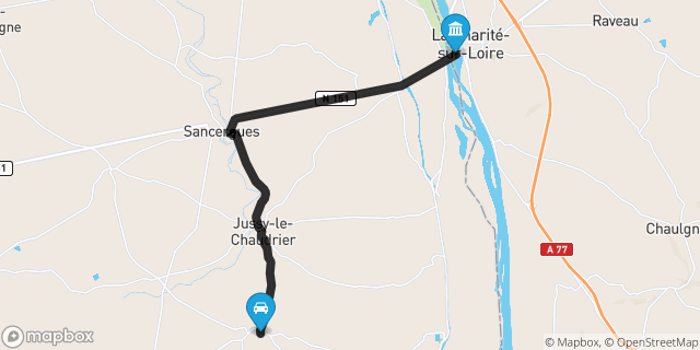 Itinéraire vers La Charité-sur-Loire