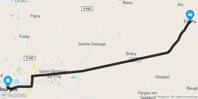 Itinéraire vers Bourges