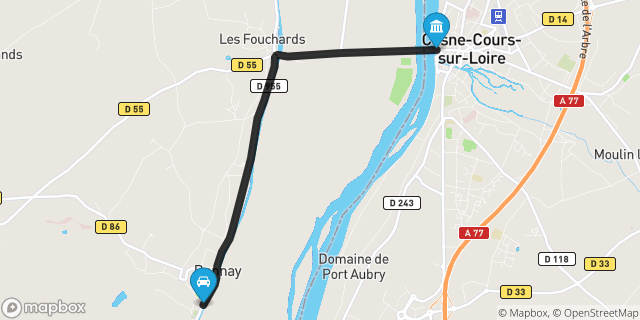 Itinéraire vers Cosne-Cours-sur-Loire