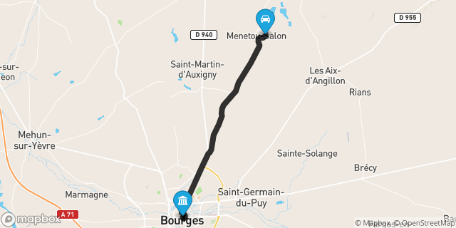Itinéraire vers Bourges