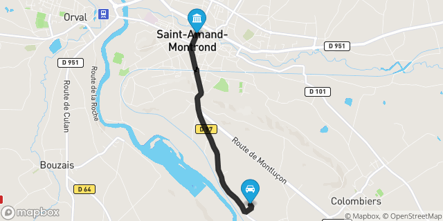 Itinéraire vers Saint-Amand-Montrond