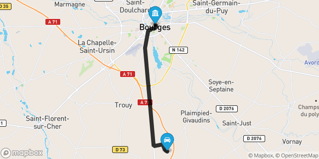 Itinéraire vers Bourges