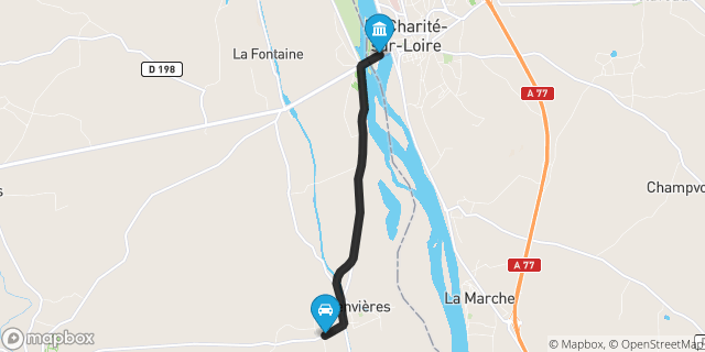 Itinéraire vers La Charité-sur-Loire