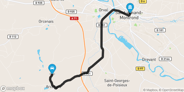 Itinéraire vers Saint-Amand-Montrond