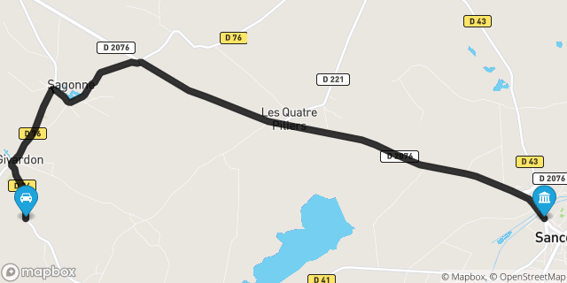 Itinéraire vers Sancoins
