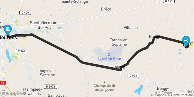 Itinéraire vers Bourges