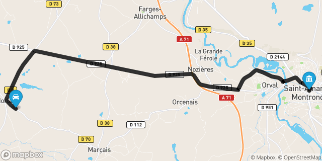 Itinéraire vers Saint-Amand-Montrond