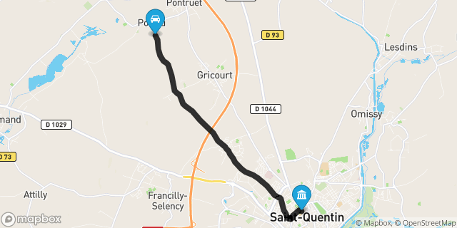 Itinéraire vers Saint-Quentin