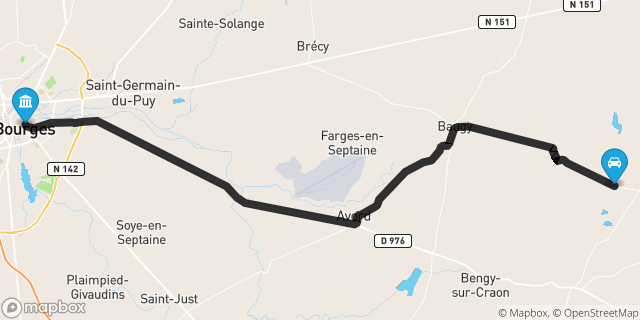 Itinéraire vers Bourges