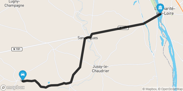 Itinéraire vers La Charité-sur-Loire