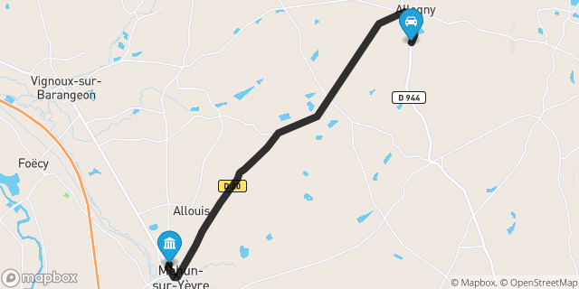 Itinéraire vers Mehun-sur-Yèvre