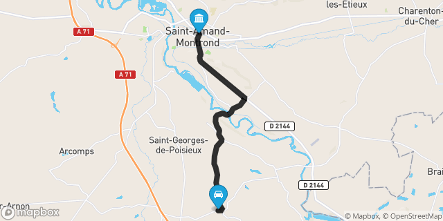 Itinéraire vers Saint-Amand-Montrond