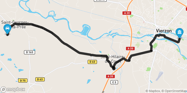 Itinéraire vers Vierzon