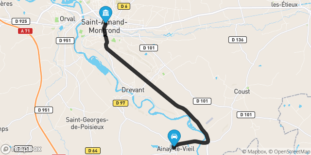 Itinéraire vers Saint-Amand-Montrond