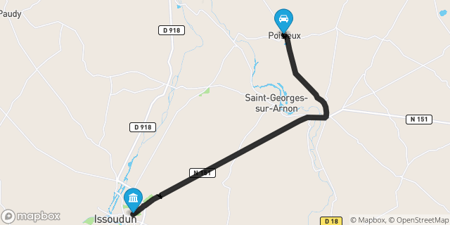Itinéraire vers Issoudun