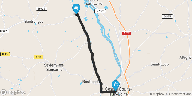 Itinéraire vers Cosne-Cours-sur-Loire