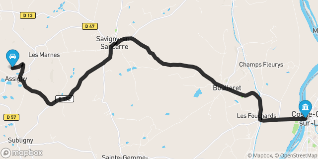 Itinéraire vers Cosne-Cours-sur-Loire