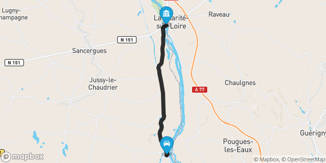 Itinéraire vers La Charité-sur-Loire