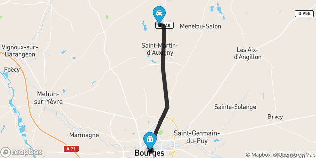 Itinéraire vers Bourges