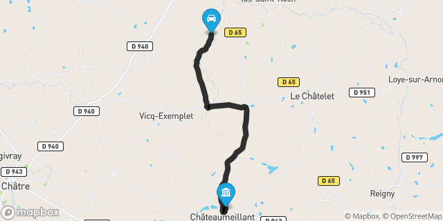 Itinéraire vers Châteaumeillant