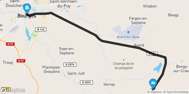 Itinéraire vers Bourges