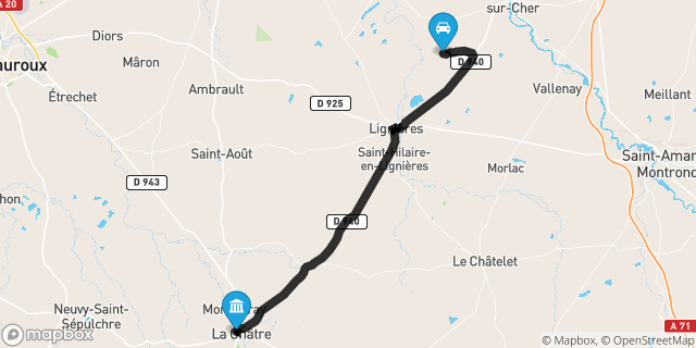 Itinéraire vers La Châtre