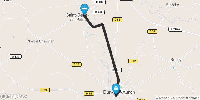 Itinéraire vers Dun-sur-Auron
