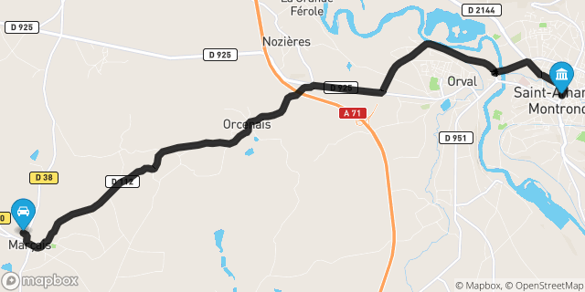 Itinéraire vers Saint-Amand-Montrond