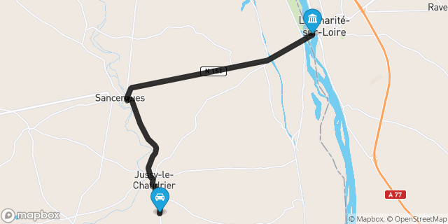 Itinéraire vers La Charité-sur-Loire
