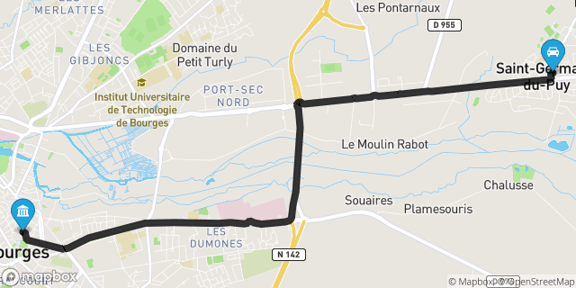 Itinéraire vers Bourges