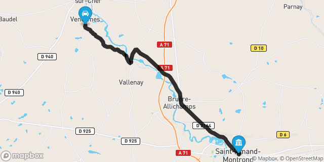 Itinéraire vers Saint-Amand-Montrond